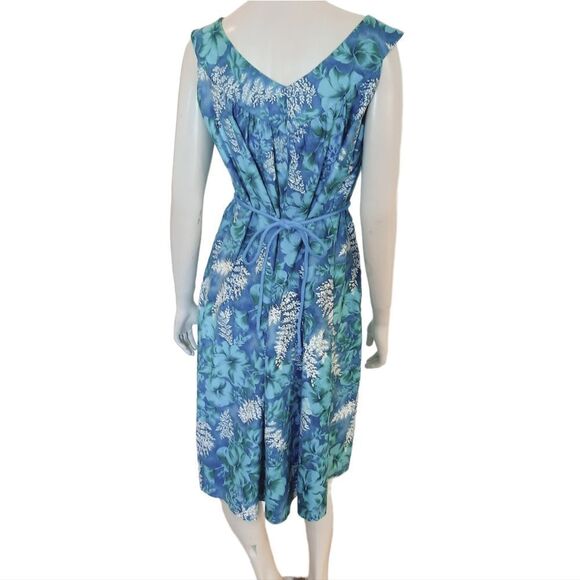 Vintage Dress size XL Tropical Print Soft Cotton with Tie Waist — Maternity Suit - Picture 5 of 9